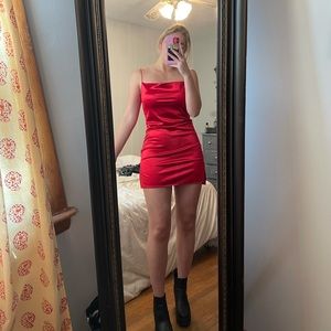 Red Satin Dress